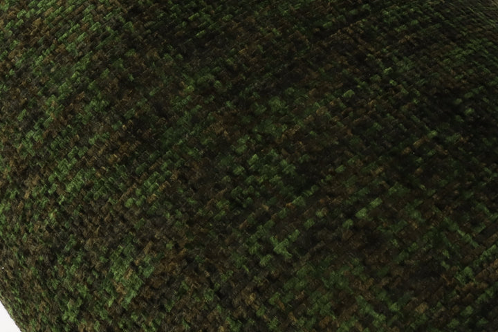 Close-up of Textured Woven Fabric on Moss Green Accent Chair