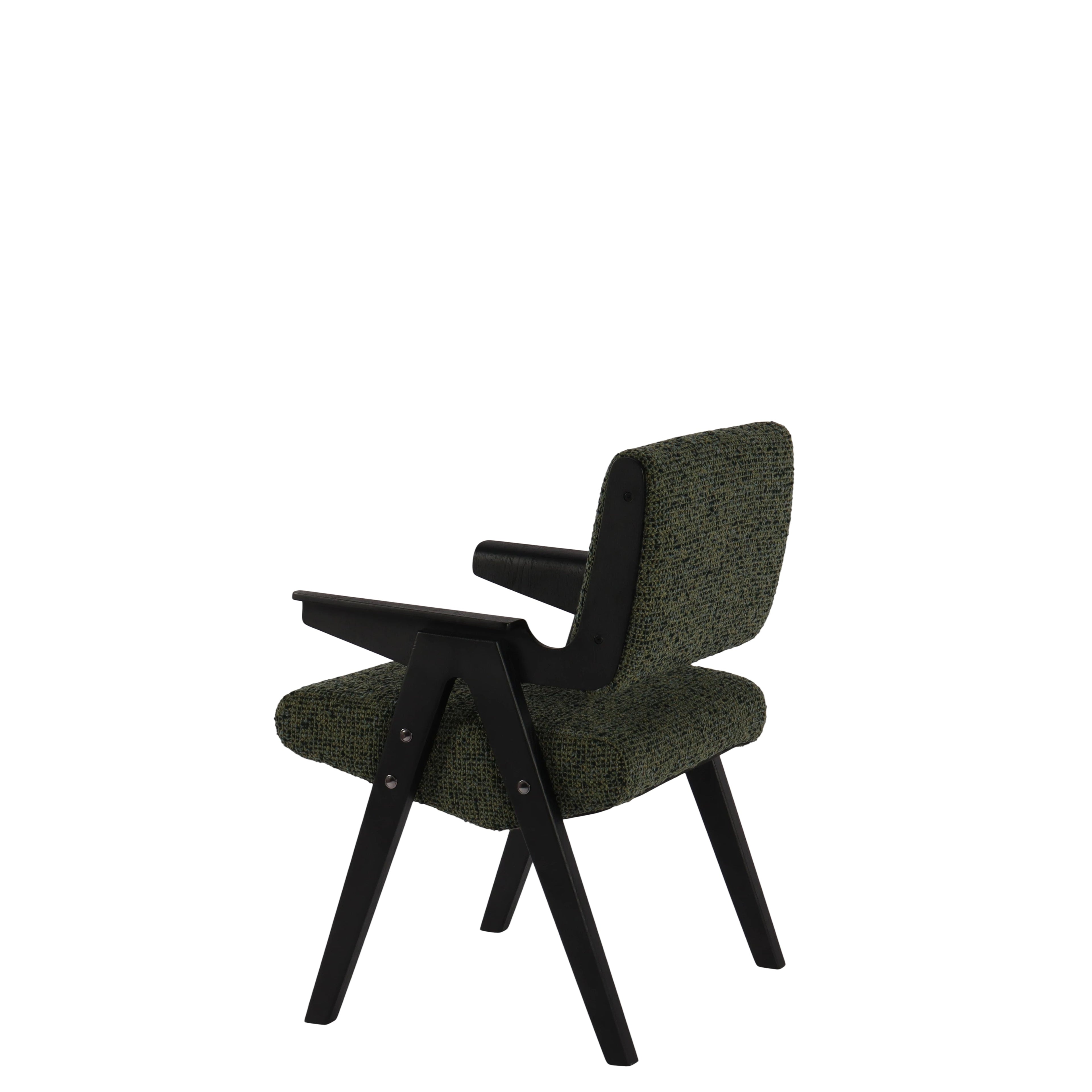 Forest Palette Fabric Upholstered Armchair - Ash Wood Armrests
