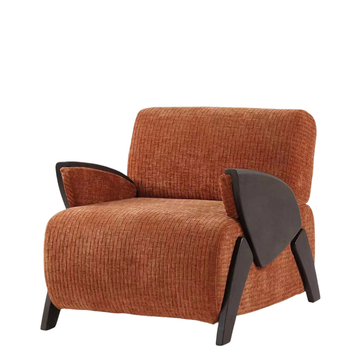 Brick Red Chenille Accent Chair - Comfortable, Spacious Seat Width