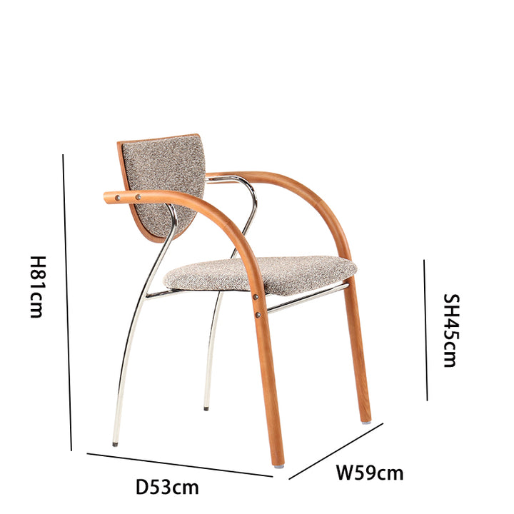 Thick Textured Fabric Armchair - Seat H45cm, Overall H81cm, W59cm