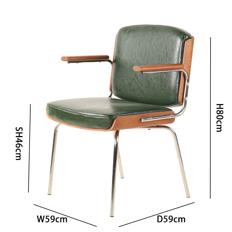 Dark Green Microfiber Arm Chair - 46cm seat height, 59cm total width, 80cm total height