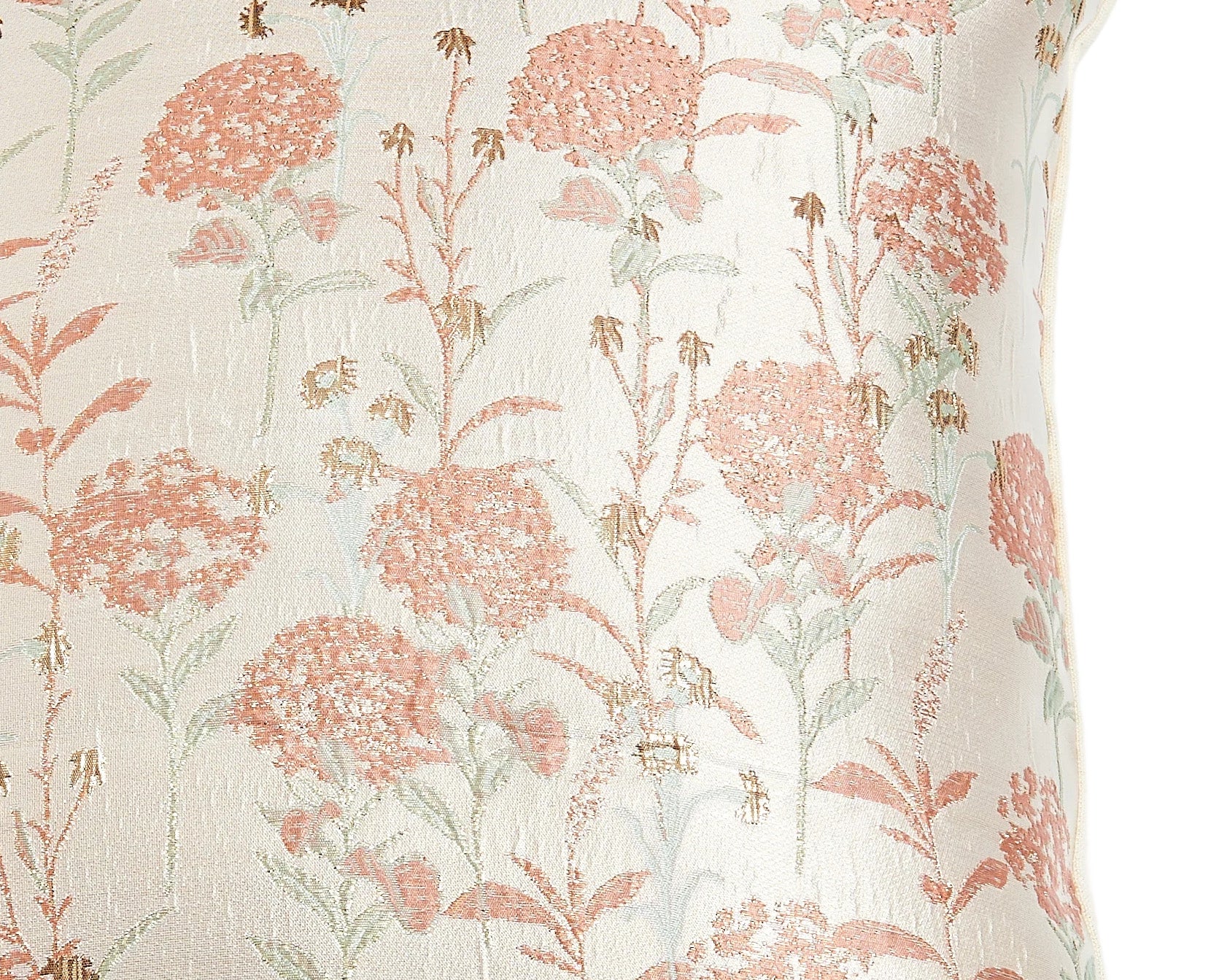 Dutch Velvet Square Decorative Pillow with Gold Wire Dandelion Jacquard