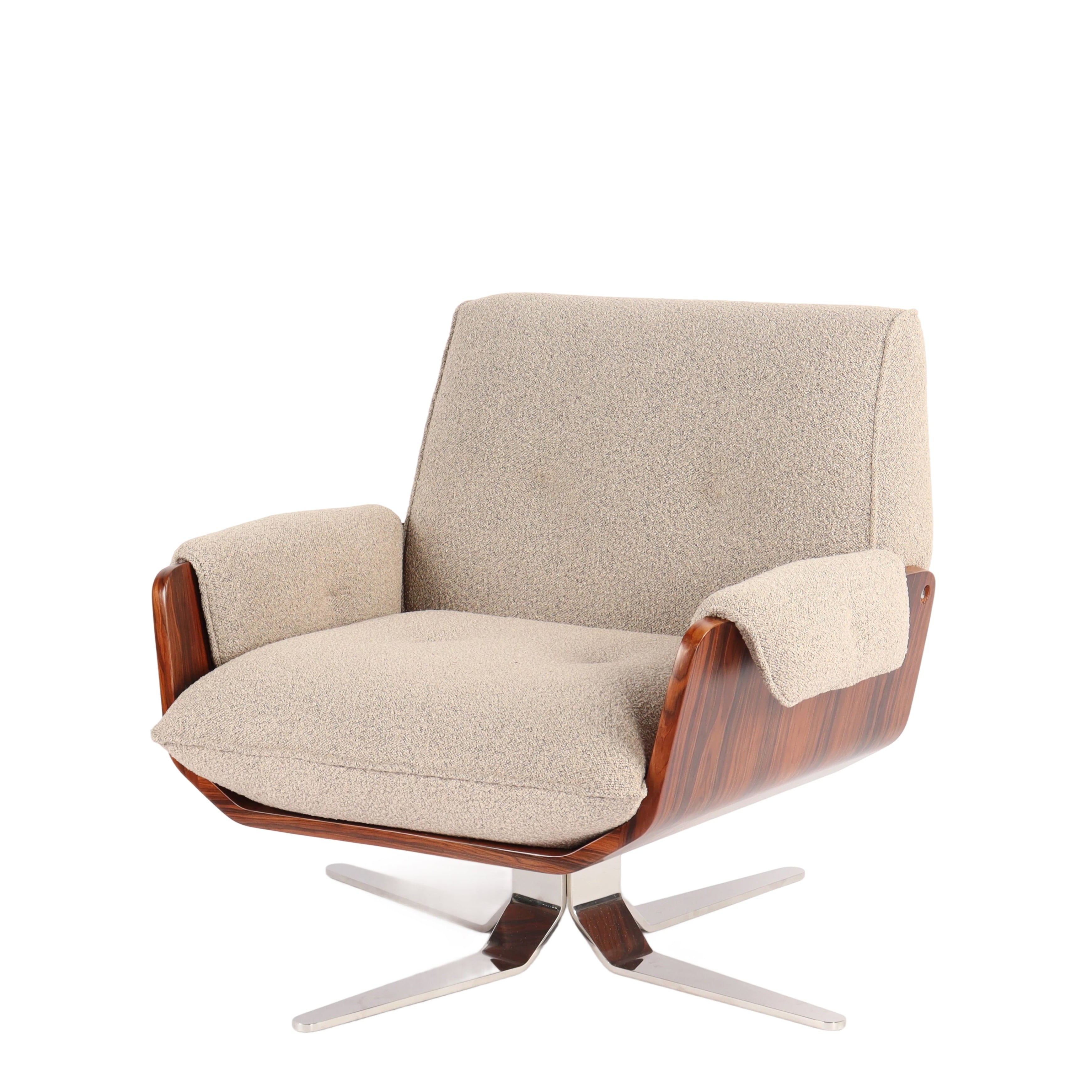 Teddy Bear Boucle Accent Chair  (With Armrests, 360° Swivel)
