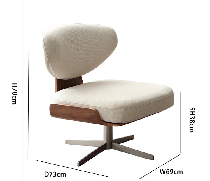 Linen Lounge Chair - Total H78cm, Seat H38cm, Total W69cm