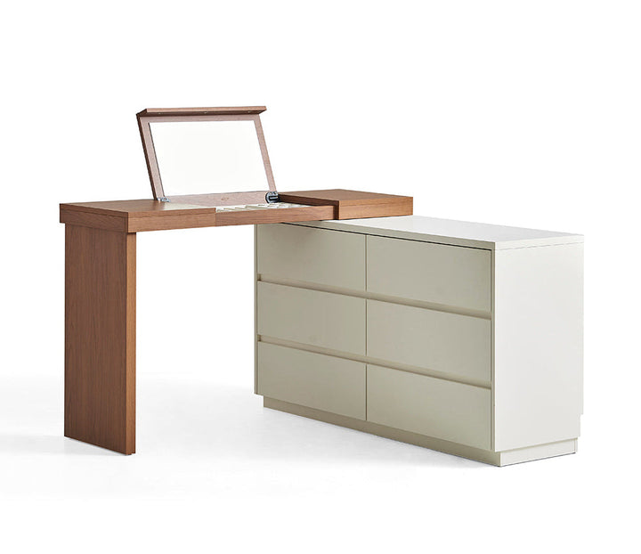 Modern dressing table with built-in mirror
