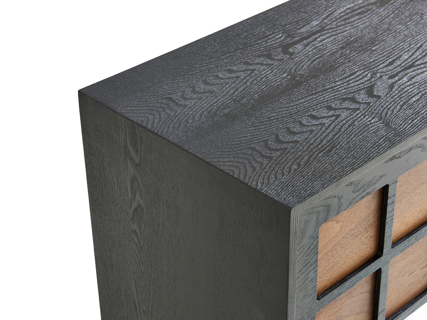 Mid-century plywood dressing table, premium wood grain veneer surface
