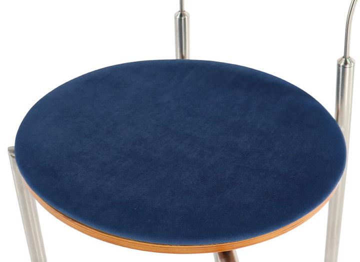 Close-up of Velvet Fabric on Stainless Steel Versatile Chair