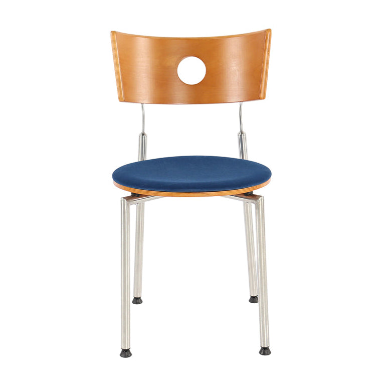 Front View of Stainless Steel Versatile Velvet Chair