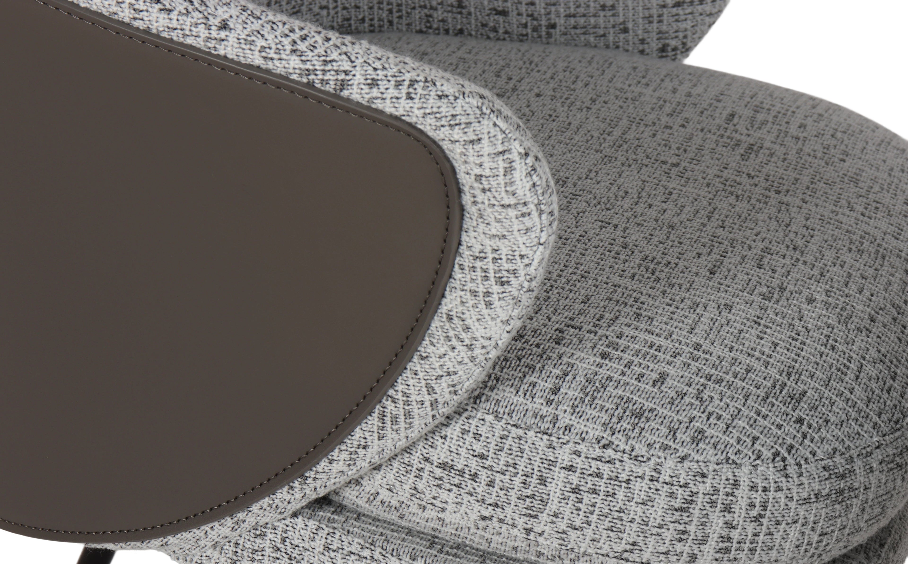 Italian Minimalist Cotton-Linen Armchair: Fabric & Foam Filling Detail
