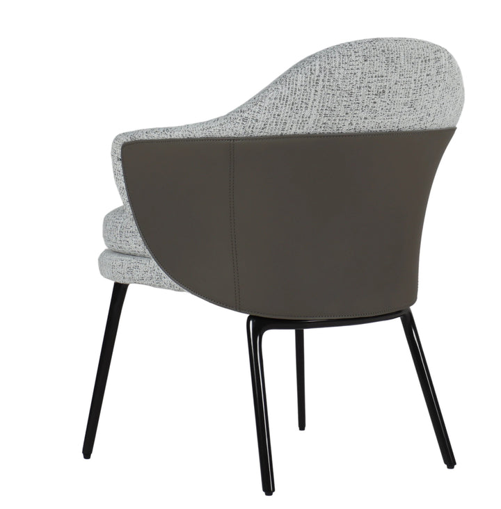 Italian Minimalist Cotton-Linen Armchair: Saddle Leather Detail
