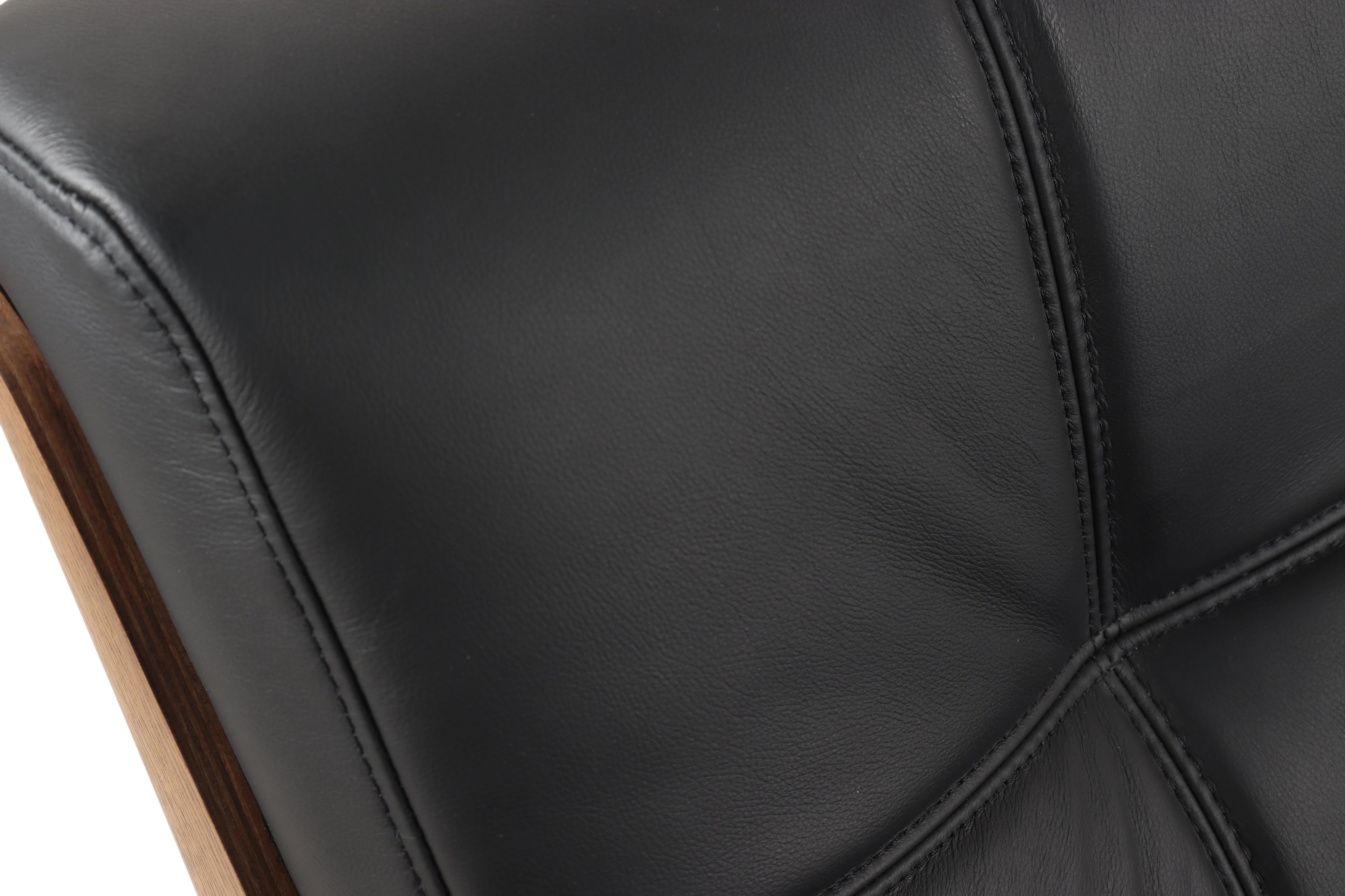 Mid-Century Modern Leather Accent Chair - Genuine cowhide upholstery