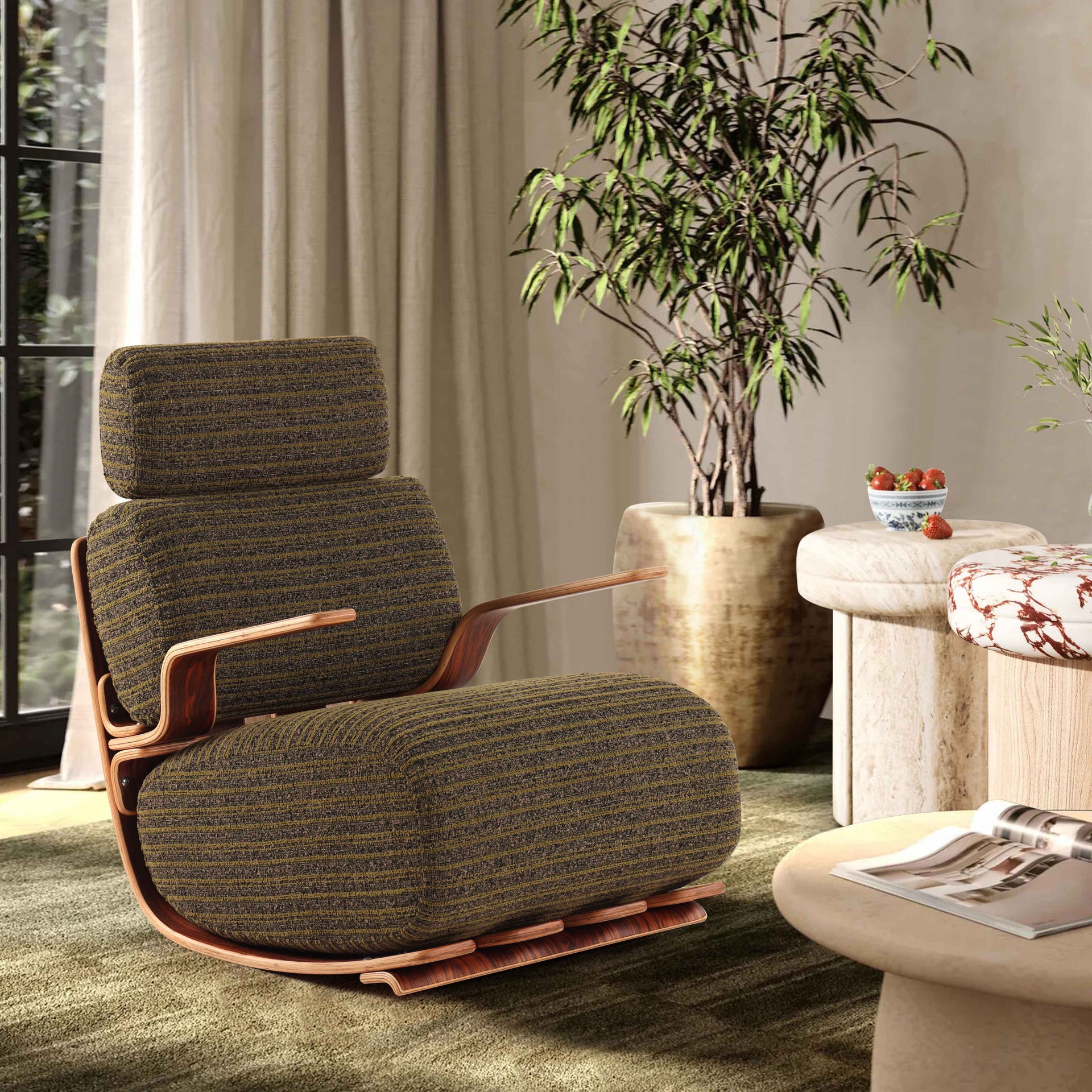 Ergonomic Rocking Accent Chair - Perfect for Relaxing by the Window
