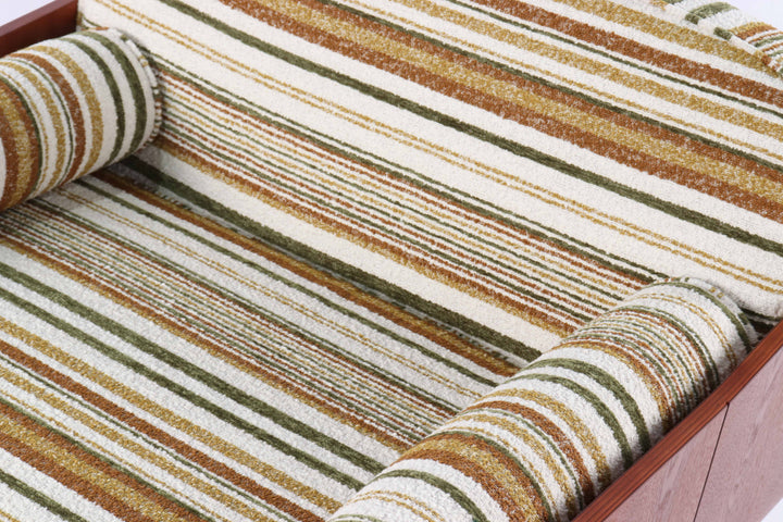 Striped cotton-linen accent chair, soft & skin-friendly fabric