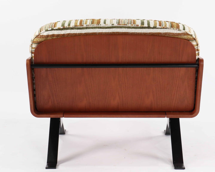 Durable striped accent chair, fine reinforced load-bearing details, 150kg capacity