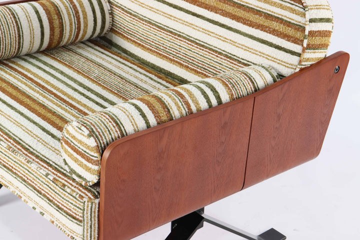 High-quality cotton-linen striped accent chair