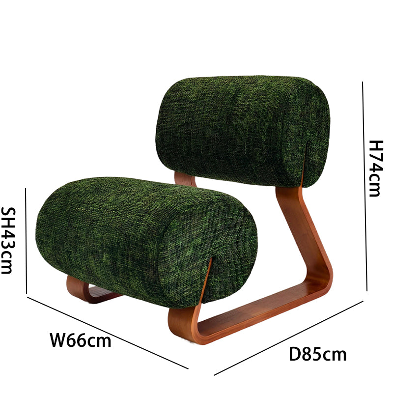 Moss Green Ash Wood Accent Chair: Size (H74, Seat H43, W66cm)
