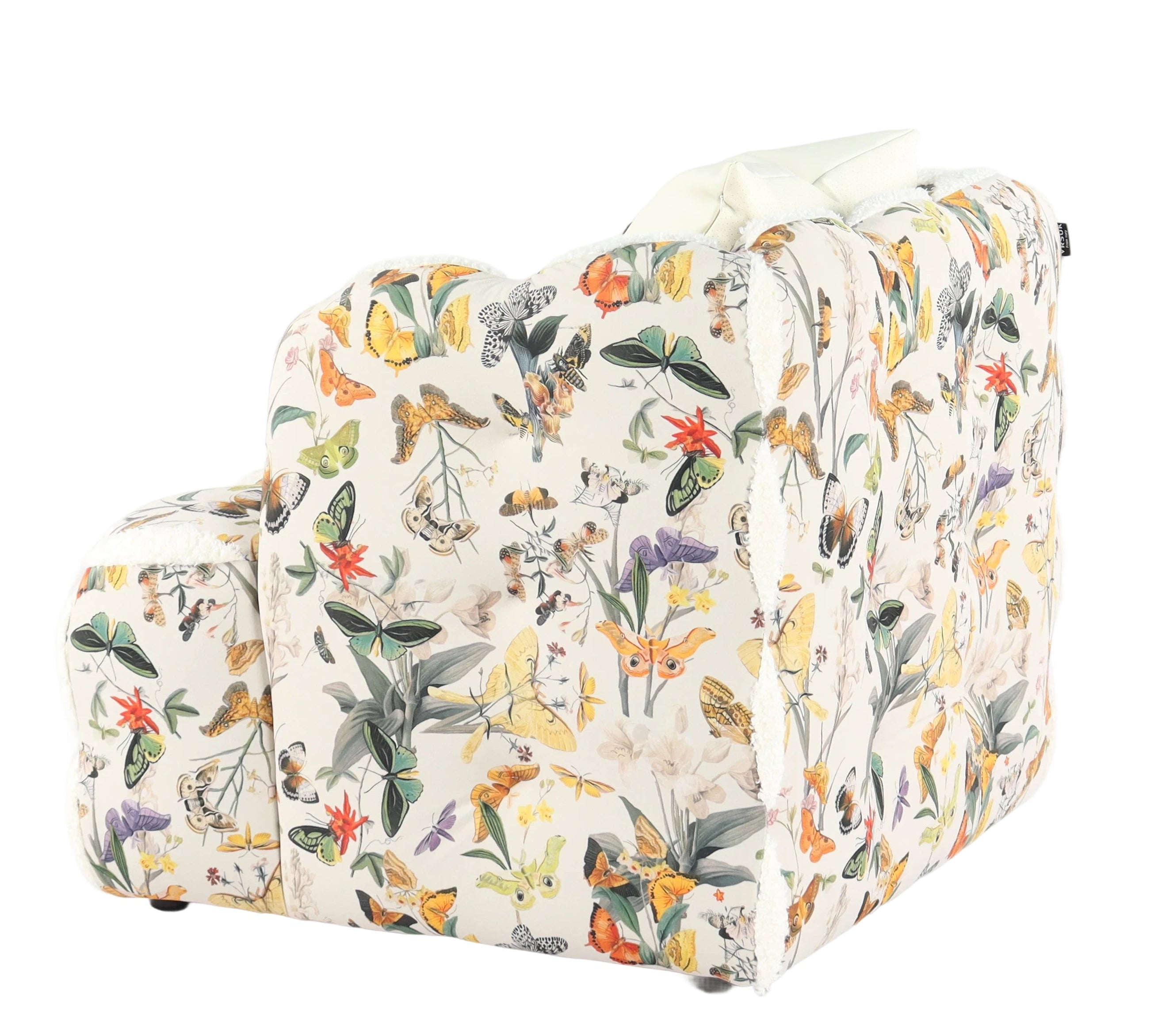 Butterfly-Flower Leisure Chair: Back View, Pattern Highlight