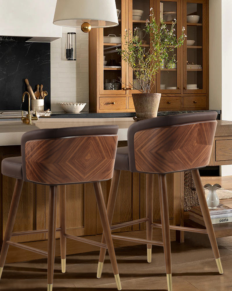 Brown Oak Bar Stool-By Bar Side Display Effect