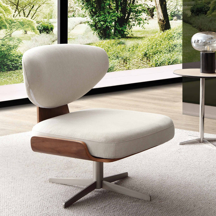 Comfortable Linen Fixed Swivel Lounge Chair - Suitable for Any Leisure Corner