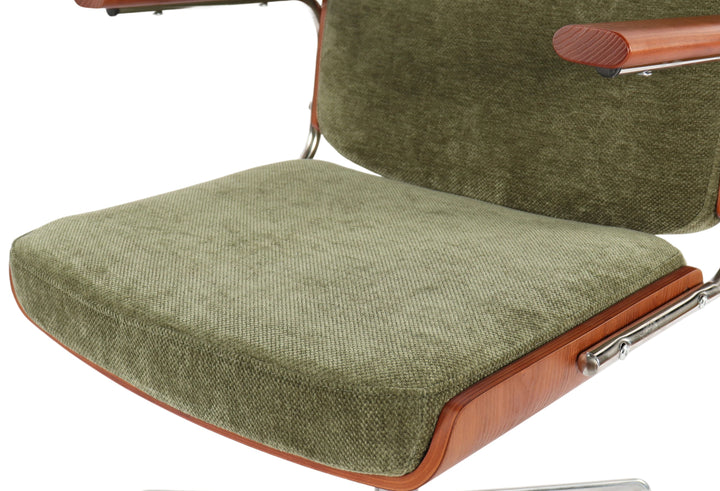 Ergonomic linen office armchair, ultra-comfortable seating
